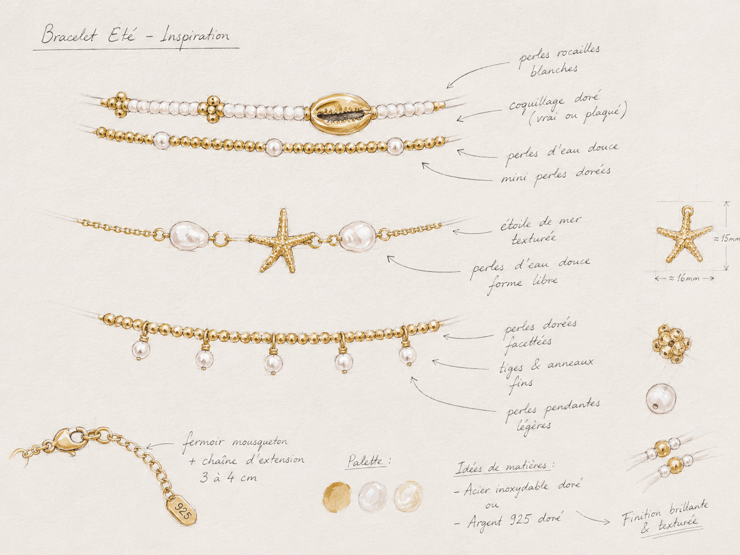 Bracelet sur galets — plan serré