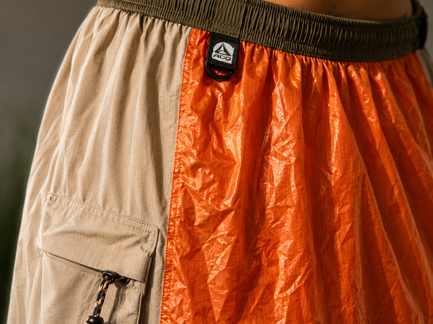 Détail ceinture et tissu ripstop