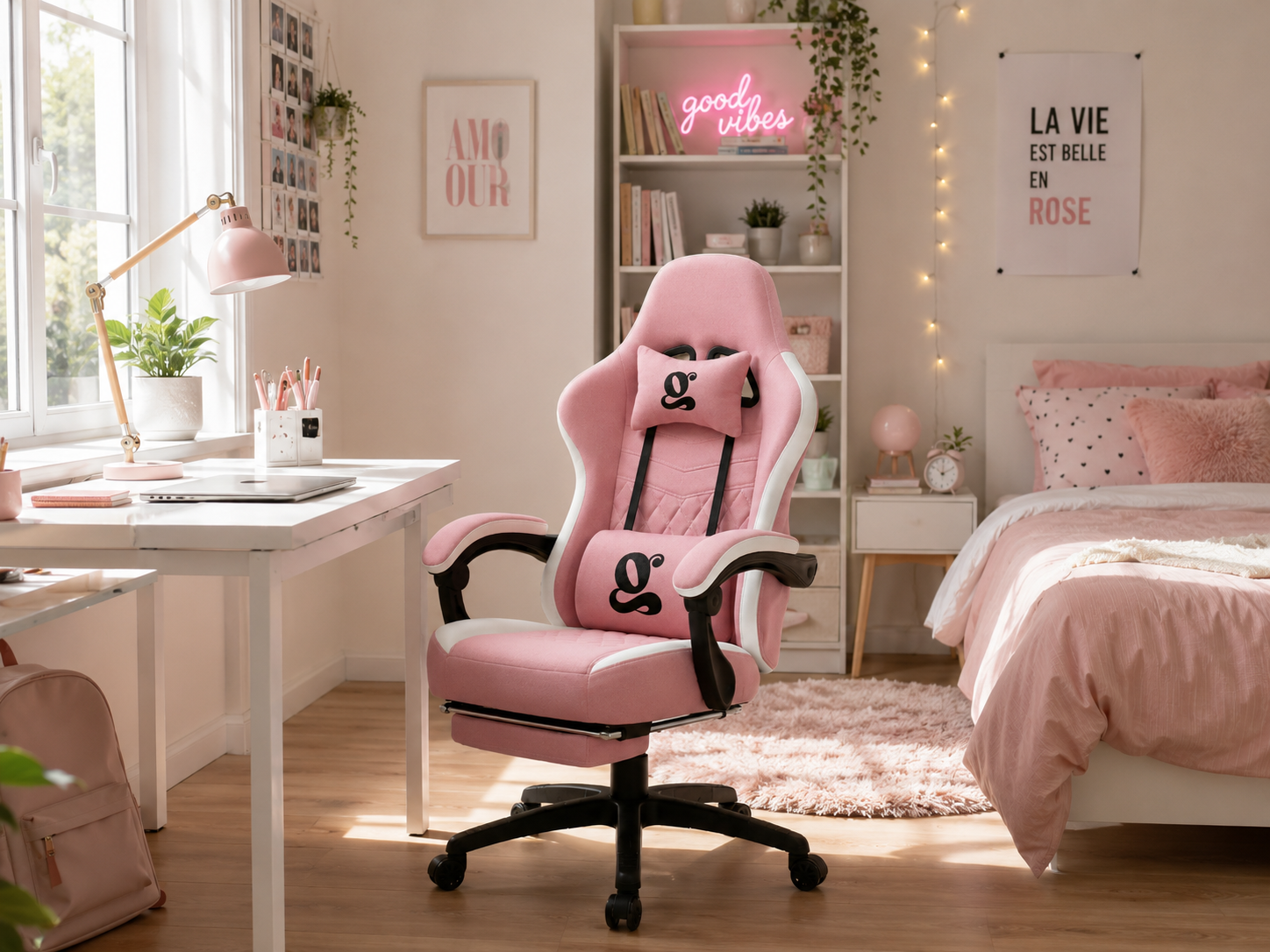 Rose poudré — chambre