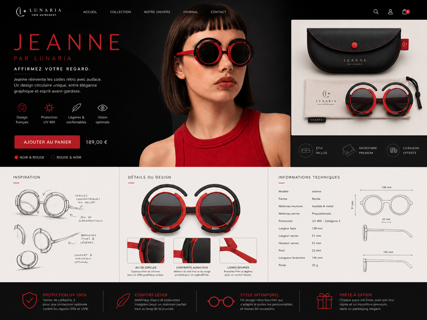 Page produit digitale — Jeanne par Lunaria