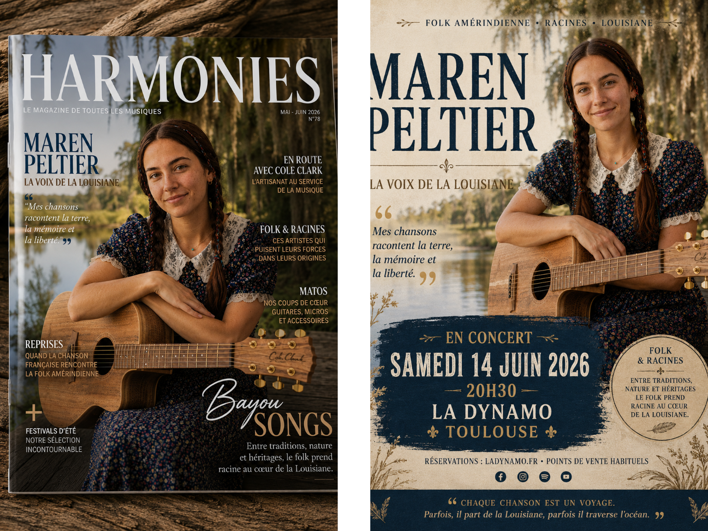 Couverture magazine et affiche — Bayou Songs
