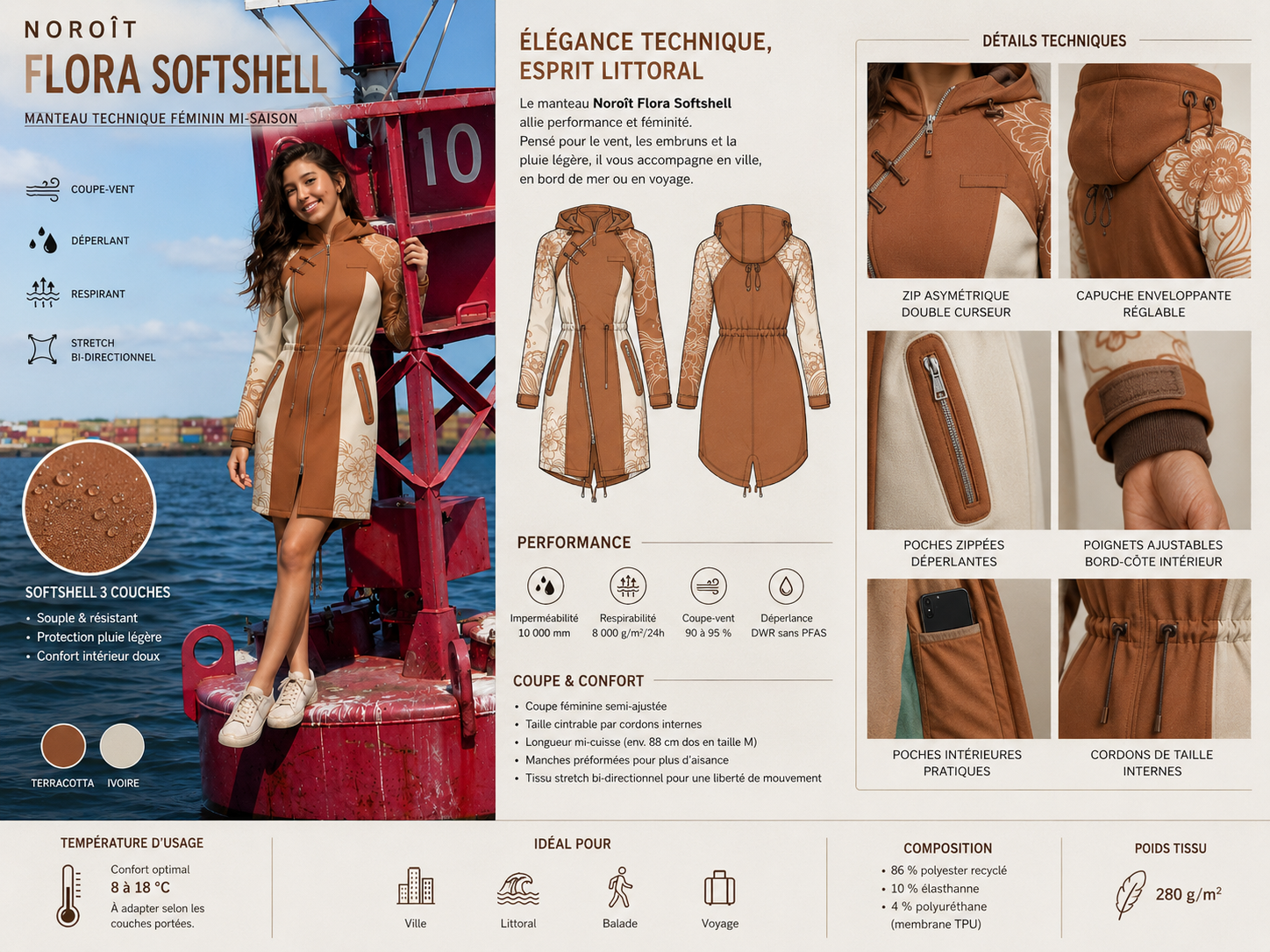 Fiche produit Flora Softshell