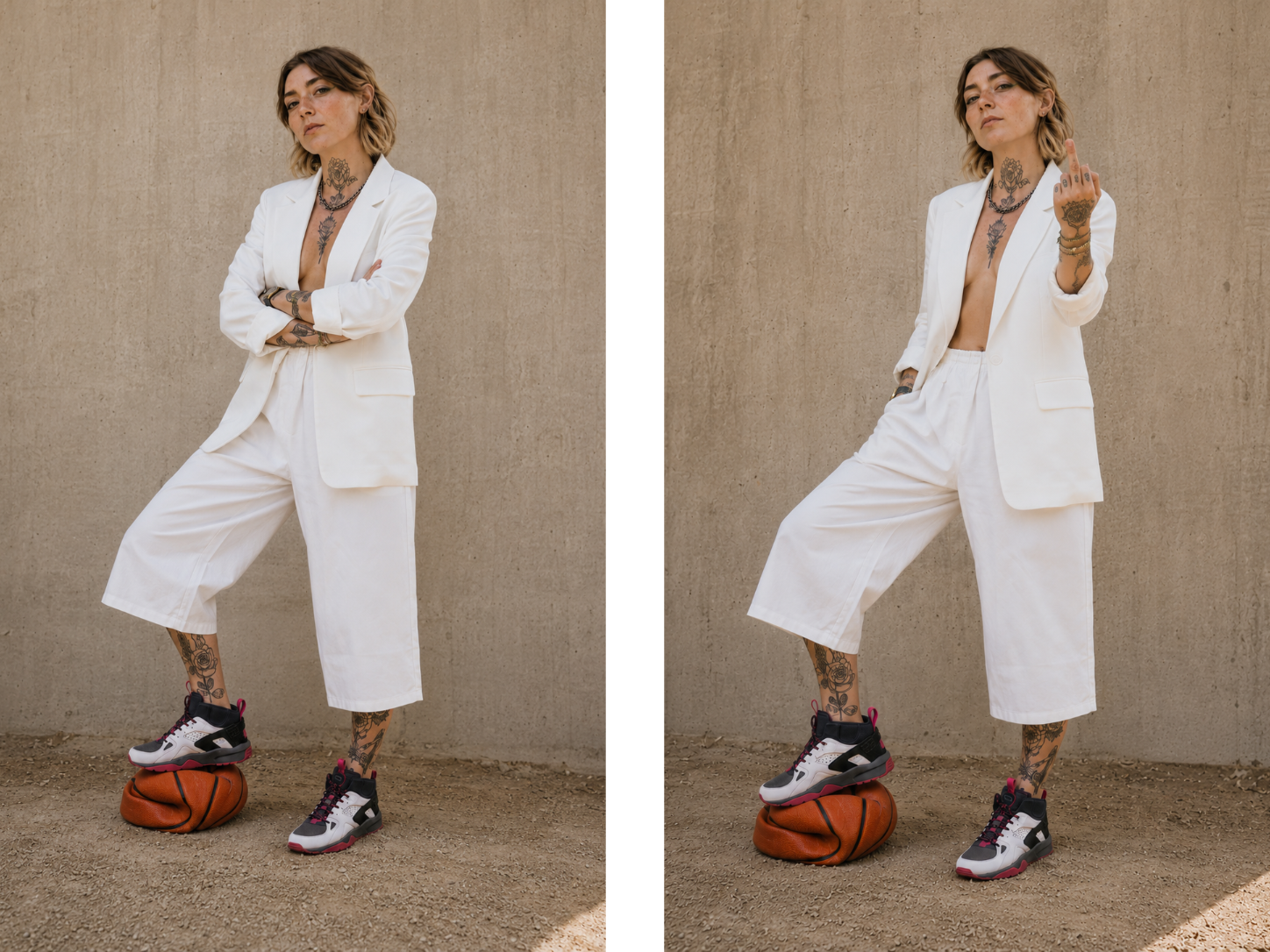 Modèle en blanc — poses basketball