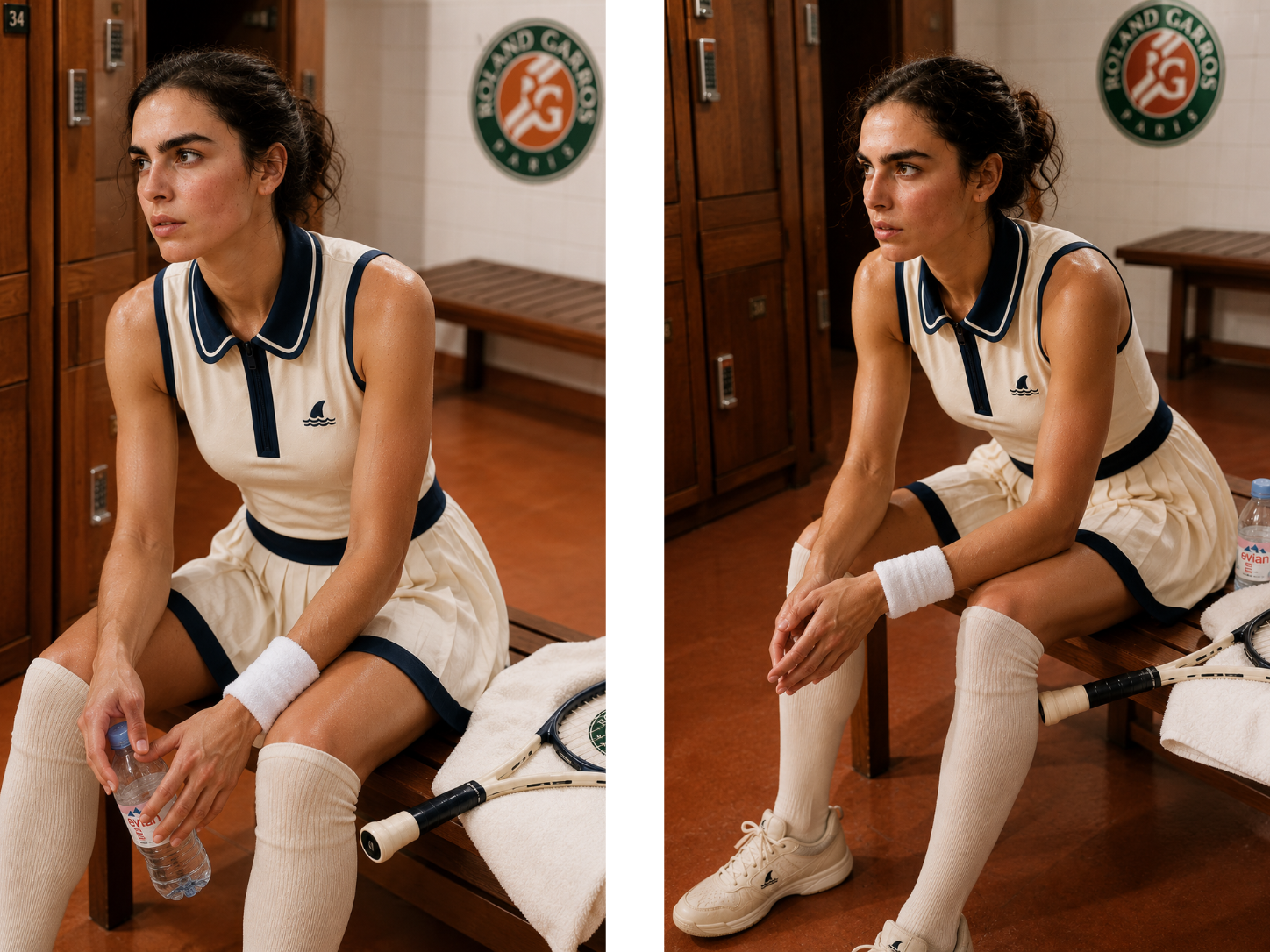 Vestiaire Roland-Garros — deux poses