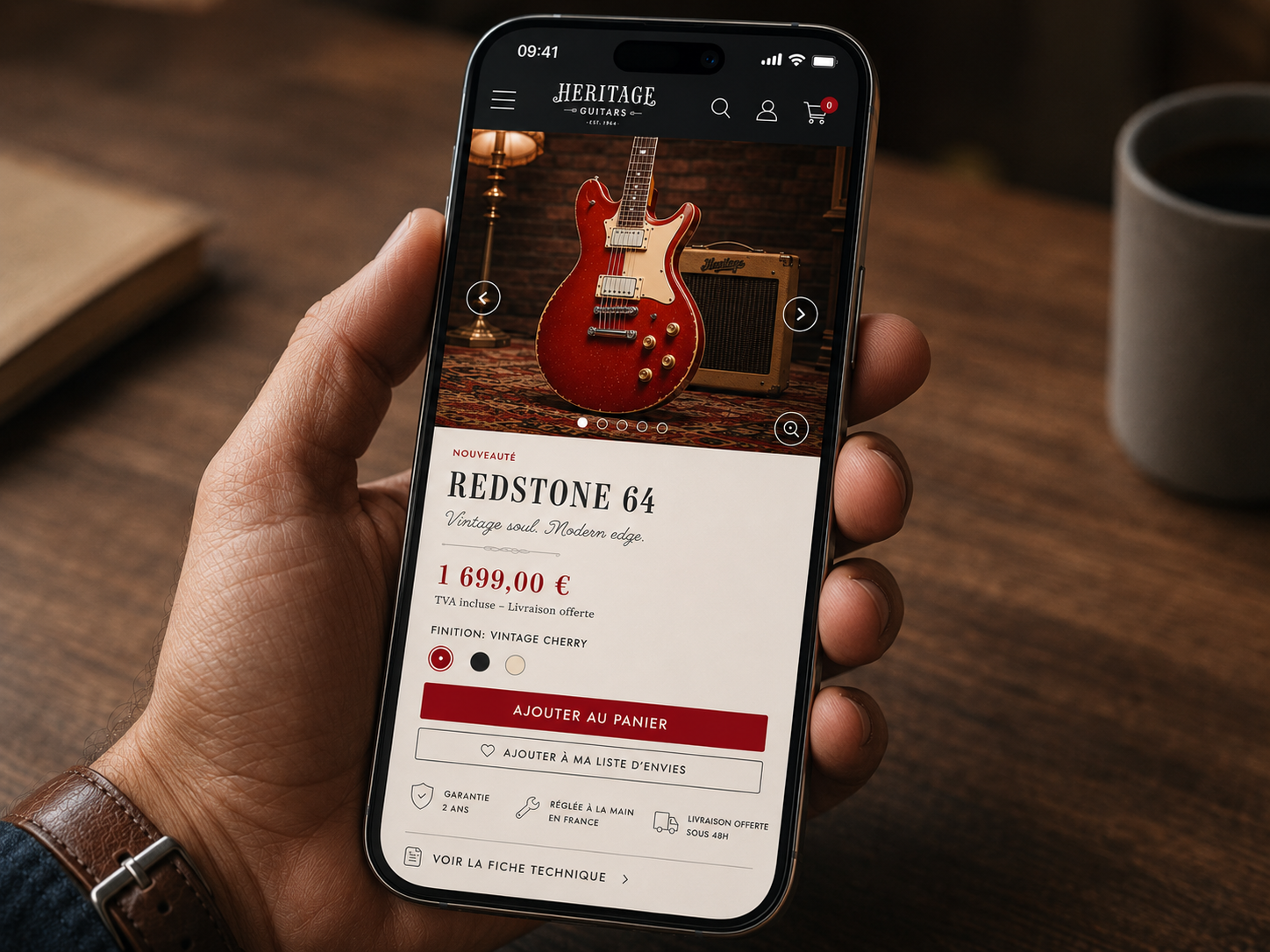 Mockup mobile — fiche produit iPhone