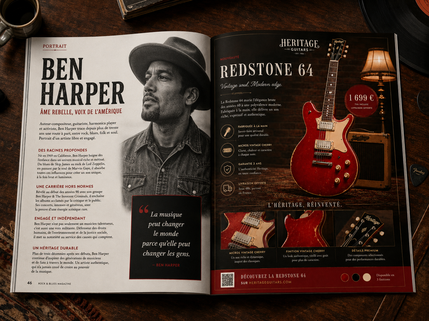 Double page magazine — Rock & Blues